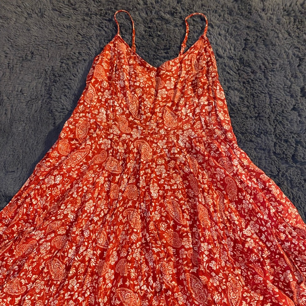 Forever 21 floral lace up back sun dress